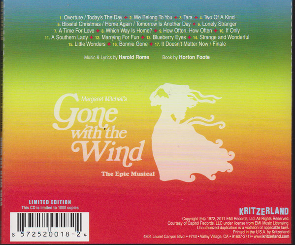 Gone with the Wind CD Rear Cover